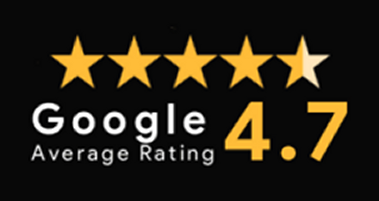 4.7 Average Google Review. Don't take our word for it, see for yourself